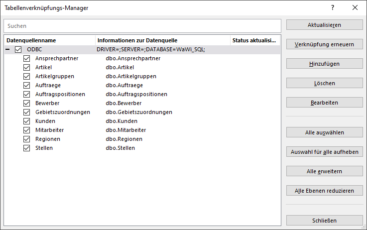 Der Tabellenverknüpfungs-Manager